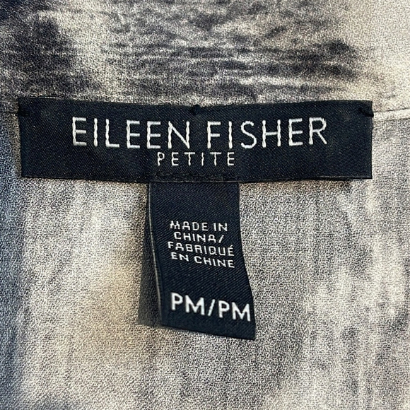 Eileen Fisher Shirt Women Ink Blot Silk Tunic Sleeveless Art to Wear - Picture 7 of 9